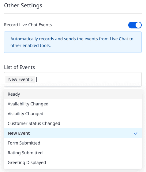 LiveChat connection settings