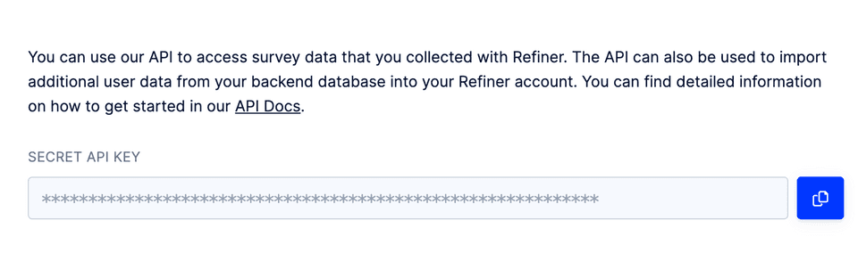 Refiner REST API key