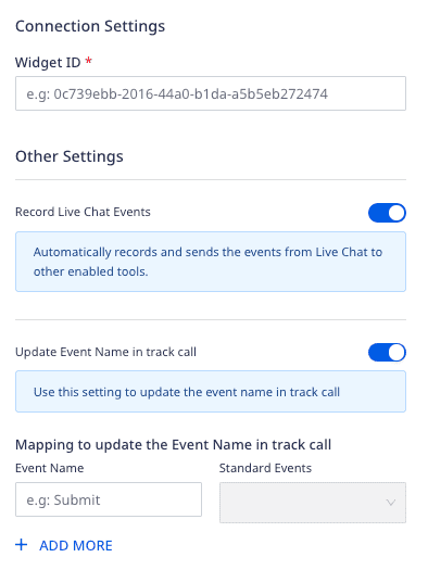 SnapEngage connection settings